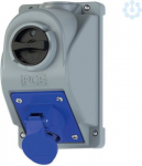 Wall socket outlet 3x32A (2P+PE), with switch ON/OFF, COMBO-POL IP44, blue 96062350 | 9003399566417