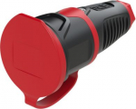 TAURUS2 16A 250V 3p (2P+E) IP54 Socket outlet rubber, black/red 2521-sr | 9003399465277