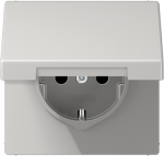 Socket outlet 16A/250V, grounded, with child protection, with hinged lid, screwless, light grey, LS LS1520KIKLLG | 4011377064270