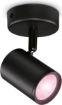 Ceiling spotlight IMAGEO WiZ Spots 1x5W, 2200-6500K (RGB), 345Lm, IP20, black 929002659001 | 8719514551930