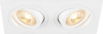 Recessed ceiling light NEW TRIA 155, square, 2xGU10, max. 10W, IP20, white 1008509 | 4024163297103