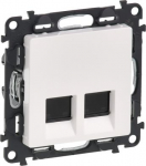 Double RJ 45 socket Valena Life - Cat. 6 UTP - with cover plate - white 753143 | 3414970475251