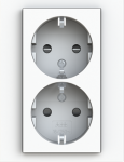 Double schuko socket, shuttered 2CHH223457C6068 | 8592624112068