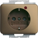 Busch-Protector&reg; SCHUKO&reg; socket insert with Neon lamp /Red with screw terminals bronze - alpha 2CKA002011A3820 | 4011395078709