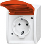 With screwless terminals. 2 P + E, With red hinged lid, EDP (RAL 6018). With labelling field. Labelling field 57.8 x 9.8 mm Continuous coloured marking (hinged lid and base). 2CKA002083A0839 | 4011395094709