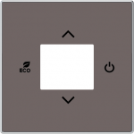 Color: Taupe .   Cover plate with RTC symbols for free@home room temperature controler code: RTC-F-1, RTC-F-1-WL and RTC-F-2.1-1-WL.   Cover plate with RTC symbols for KNX room temperature controler code: 6108/18-500. 2CLA854060A6301 | 8427238236629