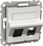 Data socket, Exxact, mechanism with fixing frame, , inclined, white WDE002420 | 3606481817037
