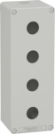 Die cast empty control station, Harmony XAP, XB2 SL, zinc alloy, grey, M25, 4 cut outs 22mm, 80x220x XAPD4504 | 3389119000611