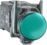 Pilot light, Harmony XB4, protected LED light, green, 22mm, with plain lens, integral LED, 440&hellip;460 XB4BV8B3 | 3389119039543