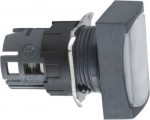 Head for illuminated push button, Harmony XB6, white rectangular flush, 16mm, integral LED, latching ZB6DF1 | 3389110776256