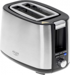 Adler | Toaster | AD 3214 | Power 750 W | Number of slots 2 | Housing material Stainless steel | Silver AD 3214 | 5903887802154