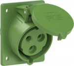 CEE-flanged socket 3x32A(2P+PE) 10h IP44 80x97 sloping green 423-10 | 9003399882371