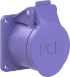 CEE flanged socket 2x16A 24VAC 50/60Hz IP44/IP54 TWIST purple 55x55 362F5V | 9003399048746