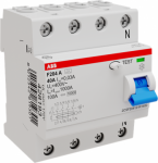 4P A 40A 30mA Residual Current Circuit Breaker (RCCB) F204 A-40/0.03 U 2CSF204101U1400 | 8012542819905
