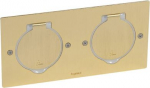 FLOOR RECTANGULAR DOUBLE GANG RECEPTACLE GOLDEN BRUSHED 089712 | 3245060897123