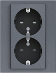 Double schuko socket, shuttered 2CHH223457C6069 | 8592624112051