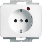 Busch-Protector&reg; SCHUKO&reg; socket insert with Neon lamp /Red with screw terminals studio white - alpha 2CKA002011A3823 | 4011395078754