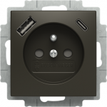 Socket Safety Shutter with USB A/C ch&acirc;teau-black - Basic55 2CKA002017A1923 | 4011395329665