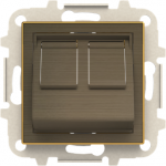 Color: Antique Gold.   Cover plate at 45&ordm; for two 201X.X connectors and/or and housings (refs.: 2017.2, 2017.3, 2018.5, 2018.6, 2018 and 2018.8)   With labeling area for stickers   With shutter   Mounting plate included. 2CLA851680A1201 | 8427238202365