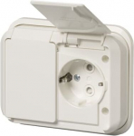 There are terminals for each contact of the socket outlet for max 4 rigid wires. No X-terminals. The socket outlet insert without the cover plate is screen-protected. 2TKA00001402 | 6418677327667