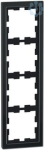 D-Life glass frame, 4-gang, Onyx bl ack MEG4040-6503 | 4042811198039
