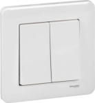 Double switch, Exxact, double2-way, 16A, 250V, screw terminals, white WDE008227 | 3606480332753