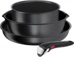 TEFAL Pots and pans set, 4 pcs | L7629453 Ingenio Daily Chef | Frying | Diameter 18/22/26 cm | Suitable for induction hob | Removable handle L7629453 | 3168430335837