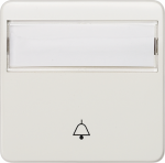 Rocker switch with label and symbol bell for pushbutton, 65x65mm, titanium white, DELTA profil 5TG7804 | 4001869093420