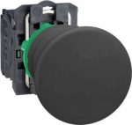 Black &Oslash;40mushroom pushbutton head &Oslash;22 spring return 1NO. range of product: Harmony XB5 - device short name: XB5 - fixing collar material: plastic - mounting diameter: 22 mm - contacts operation: slow-break - connections - terminals: Faston connectors ...
