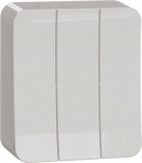 3 Switch, Exxact Surface, complete product, 1-pole 1-way, 16AX, screwless terminals, white WDE015536 | 3606489504205