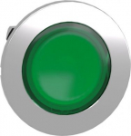 Head for illuminated push button, Harmony XB4, metal, green flush mounted, 30mm, universal LED, unma ZB4FH033 | 3606489581596