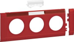 Frontplate 3-gang socket outlet for 80mm lid with LF stackable hfr red GB080313020 | 4012740909938