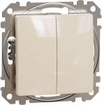 Double 2-way switch 10AX beige Sedna Design SDD112108 | 3606481478764