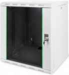 Digitus | Wall Mounting Cabinet | DN-19 12-U | Grey | IP protection class: IP20; Front door: Glass door, single opening; Cabinet type: Wall mounting cabinet; Equipment mounting depth min.-max.: 305-370 mm; Load capacity: 100 kg DN-19 12-U | 4016032135227
