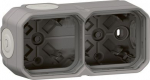NEW PLEXO 2 GANG BOX HORIZONTAL AND VERTICAL - GREY for NEW PLEXO series mechanisms 069672L | 3414971881198
