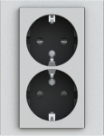Double schuko socket, shuttered 2CHH223457C6070 | 8592624112044