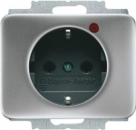 Busch-Protector&reg; SCHUKO&reg; socket insert with Neon lamp /Red with screw terminals titanium - alpha 2CKA002011A3829 | 4011395078822