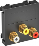 Media adapteris audio/video 3x vietīgs, rozete-rozete 45x45mm, PC, pelēkmelna, 7021 6105189 | 4012195899730