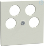 Schneider Electric Merten System M 296519 in color polar white is a central plate for TV/SAT socket. This central plate belongs to M-Arc, M-Elegance, M-Plan, M-Plan glass, M-Smart, M-Star, System M aesthetic group. The fixing mode of this device is b ...