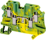 Terminal block, Linergy TR, green-yellow, 4mm&sup2;, protective earth, 4 points, Set of 50 NSYTRV44PE | 3606480532023