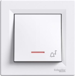 Pushbutton with locator light and bell symbol, IP20, with frame, white Asfora EPH1700121 | 3606480525797