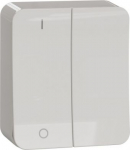 2 Switch, Exxact Surface, 2-pole 1-way;1-pole 1-way, 16AX, screwless terminals, white WDE015541 | 3606489504212