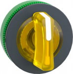 Head for illuminated selector switch, Harmony XB5, plastic, yellow handle, flush mounted, universal ZB5FK1383 | 3606481339737