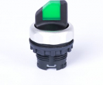 3-position selector switch with handle head, momentary-maintained, illumination possibility, green 105540 | 8592765055415