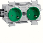 Socket-outlet 2-gang 45&deg; Wago plug/clamp technique front-mounting in mint green GS20116029 | 4012740851343