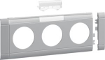 Frontplate 3-gang socket outlet for 80mm lid with LF stackable hfr light grey GB080317035 | 4012740909945