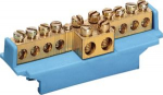 Brass terminal, 8x10mm&sup2; -2x16mm&sup2;(double drive),with mounting base, Color: blue KM10N | 3250613831080