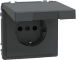 Socket outlet IP44, anthracite, D-Life MEG2314-6034 | 4042811196615