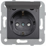 Socket outlet insert with lid (Shuko) black Novella 92105512 | 8691136759904