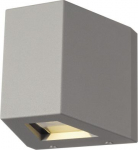 OUT BEAM LED wall light, beam up / flood down, silver-grey, IP44 229664 | 4024163149600